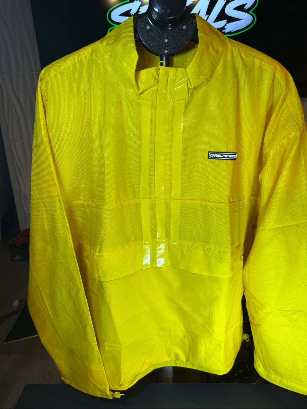 Premier Yellow Daniel Patrick Anorak Pullover Windbreaker Jacket size XL